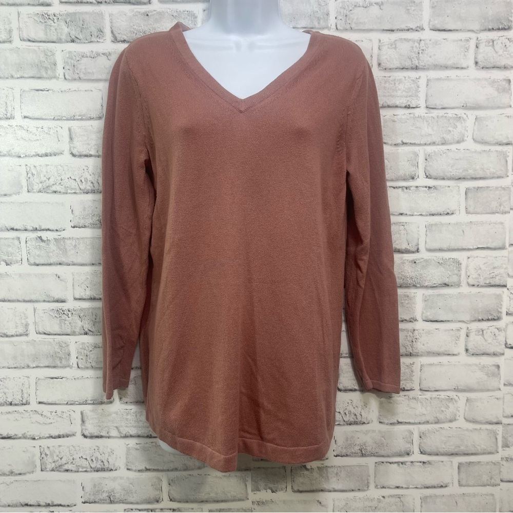 J.Jill Dusty Rose V-Neck Sweater Small Petite